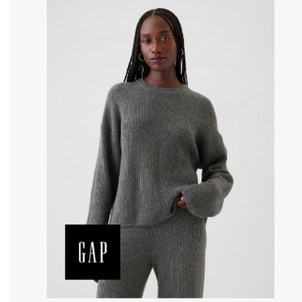 GAP Women's CashSoft Shaker-Stitch Boyfriend Sweater